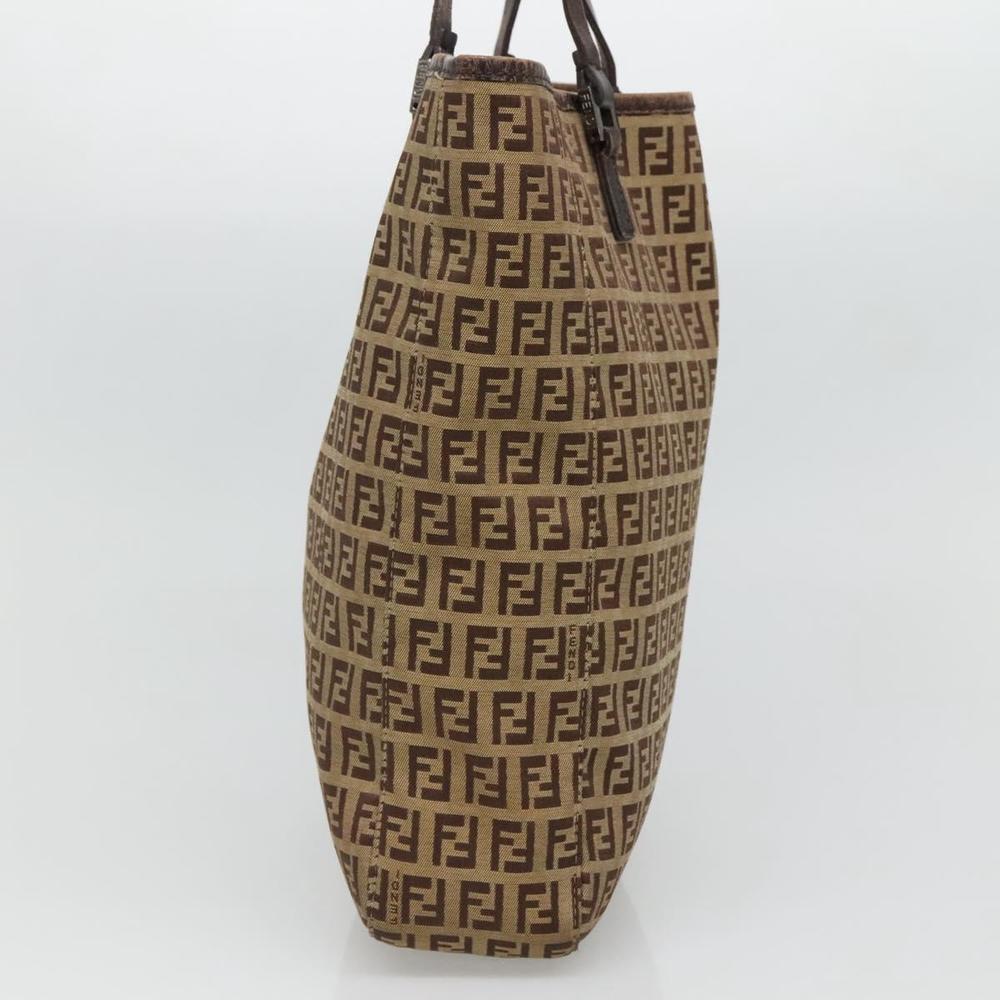 FENDI Zucchino Canvas Hand Bag Beige Auth 127082 - Picture 4 of 16